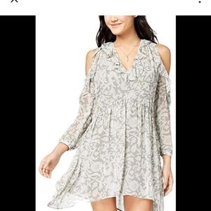 Lucky Brand Boho cold shoulder flouncy dress. Feminine. Light